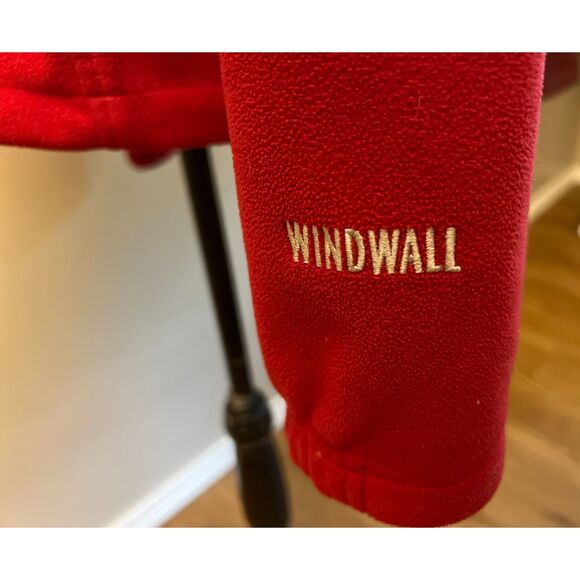 The North Face Windwall full zip fleece jacket in bright red. Size M. - Picture 3 of 9